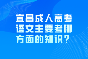 宜昌成人高考語文主要考哪方面的知識？