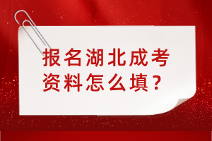 報名湖北成考資料怎么填？