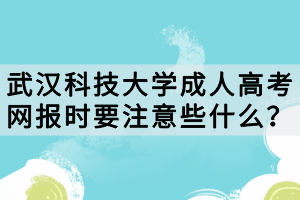 武漢科技大學(xué)成人高考網(wǎng)報(bào)時(shí)要注意些什么？