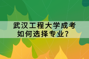 武漢工程大學(xué)成考如何選擇專業(yè)？