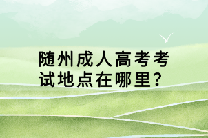 隨州成人高考考試地點在哪里？