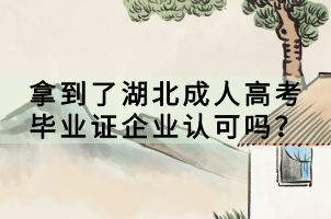 拿到了湖北成人高考畢業(yè)證企業(yè)認(rèn)可嗎？