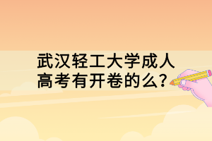 武漢輕工大學成人高考有開卷的么？