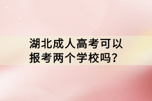 湖北成人高考可以報考兩個學校嗎？