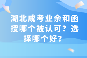 湖北成考業(yè)余和函授哪個(gè)被認(rèn)可？選擇哪個(gè)好？