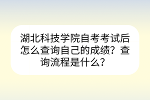 湖北科技學(xué)院自考考試后怎么查詢自己的成績？查詢流程是什么？