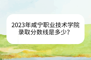 2023年咸寧職業(yè)技術(shù)學(xué)院錄取分?jǐn)?shù)線是多少？