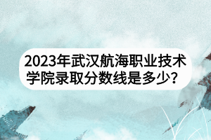 2023年武漢航海職業(yè)技術(shù)學院錄取分數(shù)線是多少？