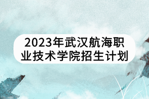 2023年武漢航海職業(yè)技術(shù)學(xué)院招生計(jì)劃