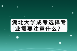 湖北大學(xué)成考選擇專業(yè)需要注意什么？