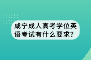 咸寧成人高考學(xué)位英語考試有什么要求？