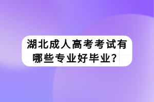 湖北成人高考考試有哪些專業(yè)好畢業(yè)？