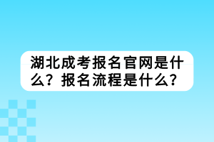 湖北成考報名官網(wǎng)是什么？報名流程是什么？