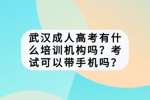 武漢成人高考有什么培訓機構(gòu)嗎？考試可以帶手機嗎？