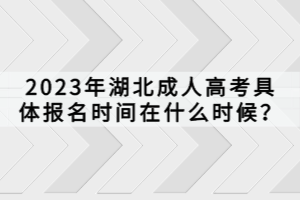 2023年湖北成人高考具體報名時間在什么時候？