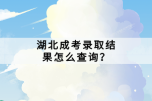 湖北成考錄取結(jié)果怎么查詢？