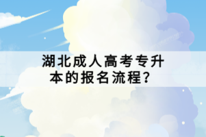 湖北成人高考專升本的報名流程？