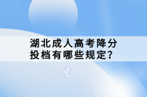 湖北成人高考降分投檔有哪些規(guī)定？