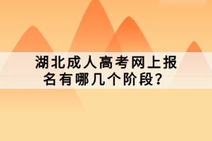 湖北成人高考網(wǎng)上報名有哪幾個階段？