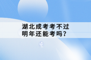 湖北成考考不過明年還能考嗎？