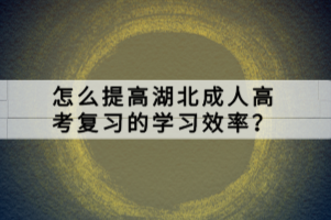 怎么提高湖北成人高考復(fù)習(xí)的學(xué)習(xí)效率？