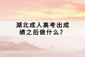 湖北成人高考出成績(jī)之后做什么？