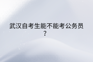 武漢自考生能不能考公務(wù)員？