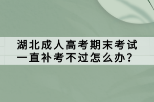 湖北成人高考期末考試一直補考不過怎么辦？