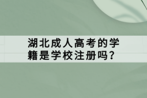 湖北成人高考的學(xué)籍是學(xué)校注冊嗎？