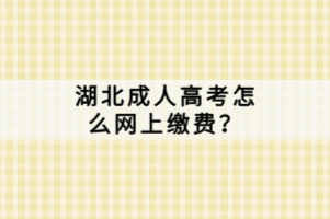 湖北成人高考怎么網(wǎng)上繳費(fèi)？