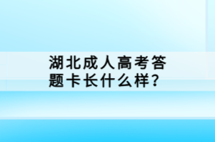 湖北成人高考答題卡長什么樣？