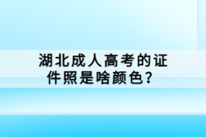 湖北成人高考的證件照是啥顏色？