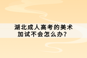 湖北成人高考的美術加試不會怎么辦？