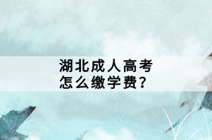 湖北成人高考怎么繳學(xué)費(fèi)？