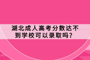 湖北成人高考分?jǐn)?shù)達(dá)不到學(xué)校可以錄取嗎？