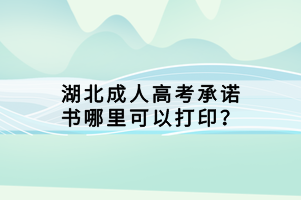 湖北成人高考承諾書哪里可以打??？