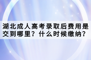 湖北成人高考錄取后費(fèi)用是交到哪里？什么時(shí)候繳納？