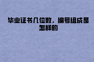 湖北工業(yè)大學(xué)成教畢業(yè)證書幾位數(shù)，編號組成是怎樣的