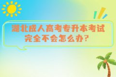 湖北成人高考專升本考試完全不會(huì)怎么辦？
