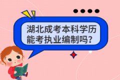 湖北成考本科學(xué)歷能考執(zhí)業(yè)編制嗎？