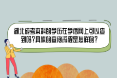 湖北成考本科的學(xué)歷在學(xué)信網(wǎng)上可以查到嗎？具體的查詢流程是怎樣的？