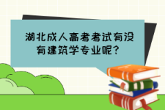 湖北成人高考考試有沒有建筑學(xué)專業(yè)呢？