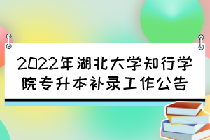 2022年湖北大學(xué)知行學(xué)院專升本補(bǔ)錄工作公告