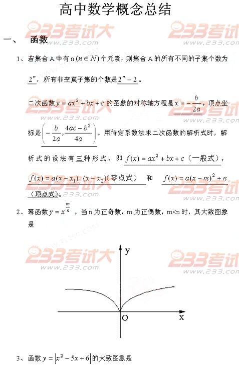 2013年高考輔導(dǎo)：高中數(shù)學(xué)概念、公式大全