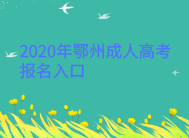 2020年鄂州成人高考報名入口