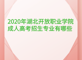 2020年湖北開(kāi)放職業(yè)學(xué)院成人高考招生專(zhuān)業(yè)有哪些