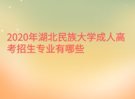 2020年湖北民族大學(xué)成人高考招生專業(yè)有哪些？