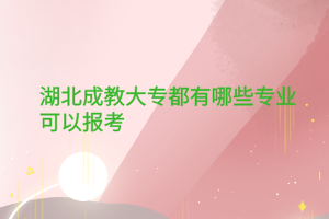 湖北成教大專都有哪些專業(yè)可以報(bào)考？