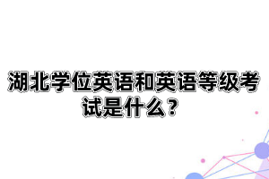 湖北學(xué)位英語和英語等級考試是什么？