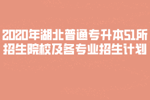 2020年湖北普通專升本51所招生院校及各專業(yè)招生計(jì)劃